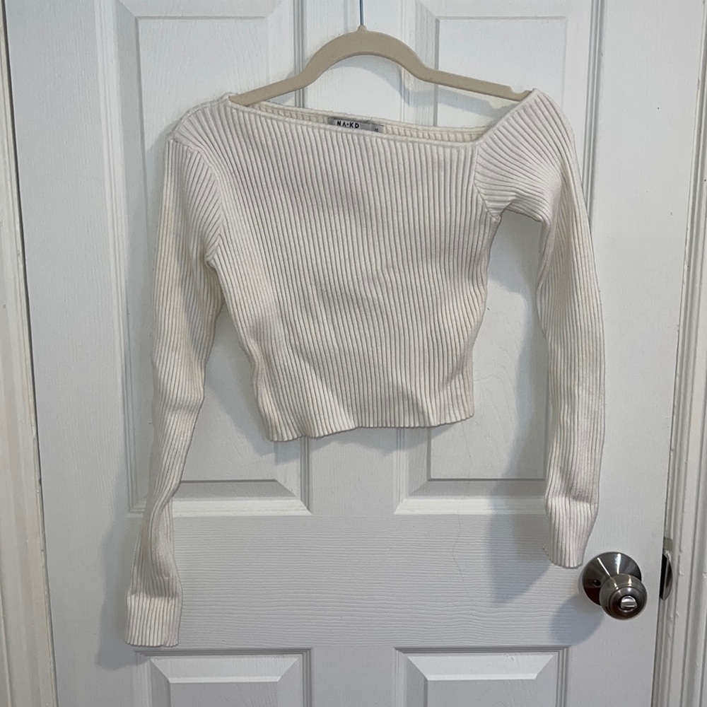 One Shoulder Cropped Sweater